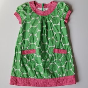 Mini Boden Green Polka Dot Dress 5-6